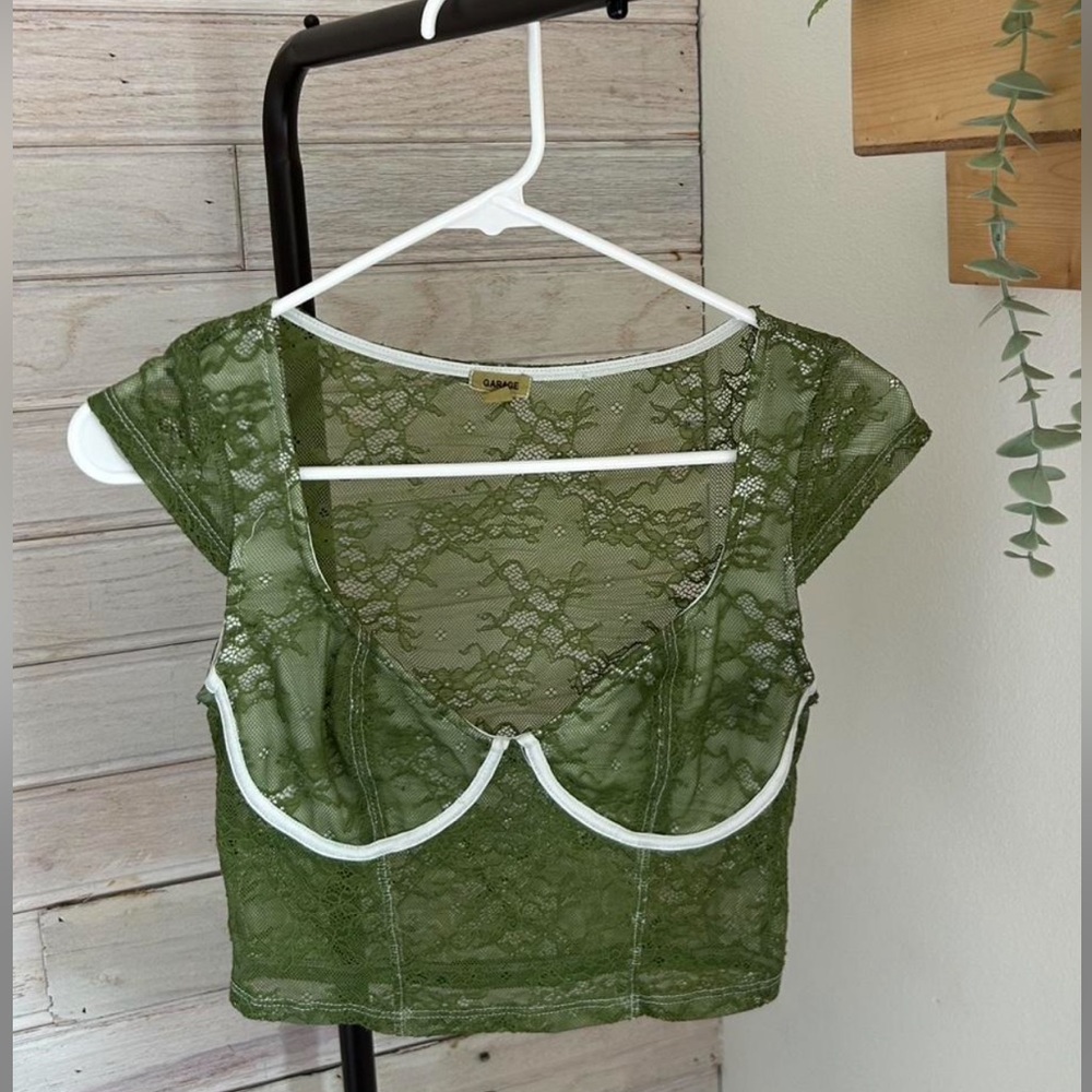 Green Lace Corset Top